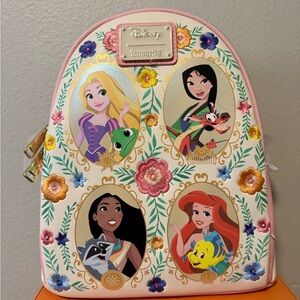 Loungefly Disney Princess Floral Backpack - Pink and Multicolor